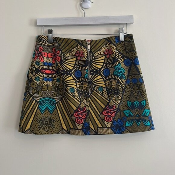 Zara Trafaluc Floral Colorful Abstract Mini‎ Skirt sz M - Picture 2 of 4